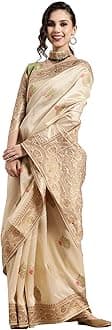 AKHILAM Women's Kanjivaram banarasi silk Woven Design Saree With Unstitched Blouse Piece (KMBH1230_Parent), Orange4, One Size