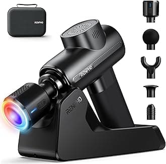 Massage Gun Deep Tissue with Charging Stand, Heat and Cold Head, 3200 RPM Muscle Massage Gun with Type-C, for Home Office Workout Full Body Muscle Massage Relax, Active Thermacool Deluxe