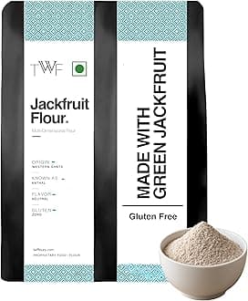 TWF Raw Jackfruit Flour | 1kg | 100% Naturally Processed Kathal Atta | Fine Ground | Helps Control Blood Sugar | Gluten-Free | Zero Bitterness | No Preservatives