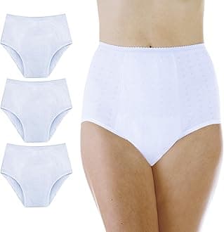 Women's Maximum Absorbency Incontinence Panties for Bladder Control - Washable, Reusable, Leak Proof Underwear for Women 600 ml - (Pack of 3) (White) (3X) (Fits Hip: 49-51")