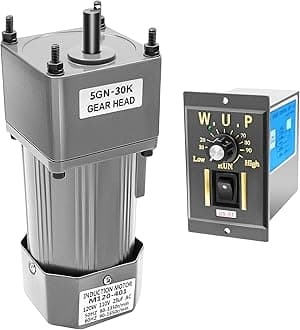 Variable Speed Geared Motor, 110V AC Gear Reduction Motor Adjustable Single-Phase High Torque Electric Gear Motor with Speed Controller 0-45RPM 120W 30K(Reduction Ratio 1:30)