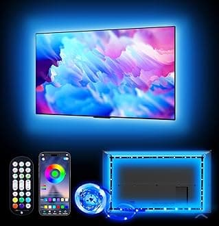 Daymeet LED Lights for TV, 4M TV Led Backlight for 50-55 inch USB TV Led Light Strip RGB Color Changing Strip Lights with Remote Music Sync Bluetooth APP Control for Computer, Bedroom PC