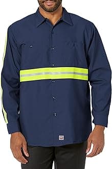 Red Kap mens Long Sleeve Enhanced Visibility Industrial Work Shirt