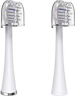 Waterpik Compact Replacement Brush Heads with Covers for Sonic-Fusion Flossing Toothbrush SFRB-2EW, 2 Count White