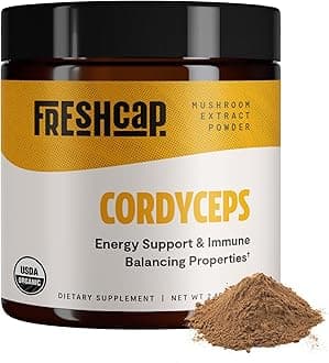 HERO - Cordyceps Mushroom Extract Powder - USDA Organic -60 g- Supplement - Energy and Endurance - Add to Coffee/Tea/Smoothies-Real Fruiting Body No Fillers