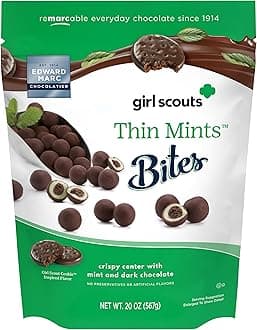 Edward Marc Thin Mint Bites, 20 oz – Girl Scouts-Inspired Mint Chocolate Cookie Bites, Giftable Gourmet Snacks, Dessert Bites