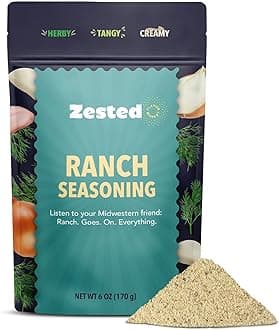 Zested Flavor Market Zested - Ranch Seasoning - Spice Blend Based On Your Favorite Dressing - Gluten Free and Nut Free - Goes Great On Snacks, Appetizers, Dips, and Spreads - 6 OZ - Snack - Spices