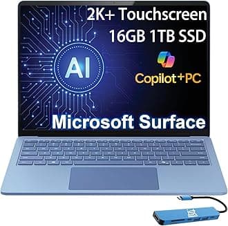 Surface Laptop 7 AI Copilot + PC for Business (13.8" 2K+ Touchscreen, Snapdragon X Elite (> Intel i7-1355U), 16GB RAM, 1TB SSD), 20-Hr Battery Life, Backlit, IST HUB, Win 11 Pro, Sapphire
