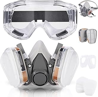 Sponsored Ad - Half & Full Face Respirator Mask with Filters, Gas Masks for Construction Work, Paint, Dust, Spray, Welding, Sanding