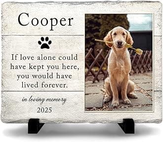Personalized Memorial Headstone Marker: Honor Your Cat or Dog, Simple Lasting Memory Gifts for Pet Lovers, Condolences Gift for Loss, Custom Heartfelt Quote, Home or Garden Decor