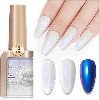 Quick Dry Nail Polish 12ML Blue Aurora Mermaid Nail Polish 3Min Fast Air Dry Finger Nail Polish Glossy Shine Finish Long Lasting Iridescent Nail Lacquer Polish