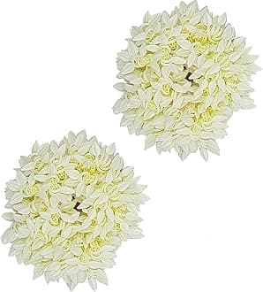 S,S Store Mogra White Gajra Hair Accessories Gajra Rubber Band for Women (Pack of 2)