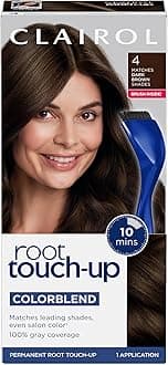 Root Touch-Up by Nice'n Easy Permanent Hair Dye, 4 Dark Brown Hair Color, Pack of 1