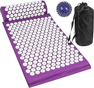 Komodo Acupressure Mat with Pillow & Ball Acupuncture Pin Massage Set (Purple)