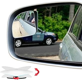 Ampper Fan Shape Blind Spot Mirror, HD Glass Frameless Stick on Adjustabe Few Convex Wide Angle Rear View Blind Spot Car Mirror for Car Blind Spot, Pack of 2