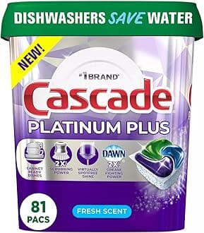 Platinum Plus ActionPacs Dishwasher Detergent Pods, Fresh Scent (81 Ct)
