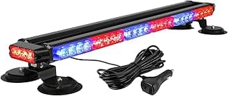ASPL 29.5" 54 LED Strobe Light Bar Double Side Flashing High Intensity Emergency Warning Flash Strobe Light with Magnetic Base for Safety Construction Vehicles Tow Trucks Pickup (Red/Blue)