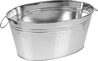 Oval 25Lt Galvanised Metal Cold Drink Ice Bucket Bottle Cooler Tub (1)