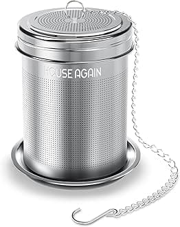 House Again Tea Infuser, Extra Fine Mesh Tea Strainers for Loose Tea, 18/8 Stainless Steel Tea Strainer with Extended Chain Hook, Tea Steeper for Brew Tea, Spices & Seasonings, for Single Cup