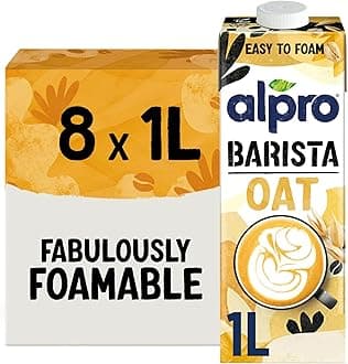 Barista Oat Drink - Plant-Based Long Life Dairy Free & Lactose Free - Great for Coffee Foam - 1L (Pack of 8)