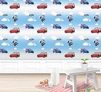 Oren Empower Peel & Stick Multi-Colored Cars Wallpaper | DIY PVC Vinyl | Waterproof Self-Adhesive Wall Covering | Bedroom, Kids Room, Playroom and Living Room | 45 x 330 cm