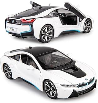 1/22 Big BMW I8 CAR Toy Car Metal Pull Back Diecast Car with Openable Door and Sound Light, Gifts Toys for Kids【 Multicolor 】
