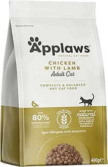 Applaws Complete and Grain Free Adult Dry Cat Food, Chicken with Extra Lamb, 400g Bag (Pack of 1)