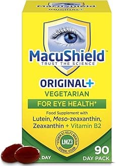 MacuShield Original+ Vegetarian – 90 Day Pack, Eye Health Supplement* with Lutein, Zeaxanthin and Meso-zeaxanthin + Vitamin B2 which Helps Maintain Normal Vision