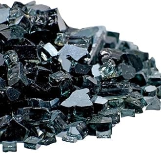 R H LIFESTYLECrushed Glass/Fire Pits for Resin Art High Luster Fire Glass Used Specially for Resin Art/Geode Art Fire Pit Crafts (Light Black 6mm, 200G)