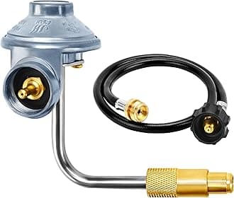 Propane Adapter Hose and Gas Grill Regulator 3 FT fit for Blackstone 17”, 22” Tabletop Griddle- QCC1 / Type1 Connects for 1 lb to 20 lb Propane Tank.…
