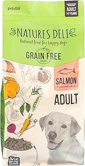 Dry Dog Food for Adult Dogs, Grain Free Natural Complete Hypoallergenic Food for Dogs, Suitable for All Breeds, Salmon and Sweet Potato - 2 kg