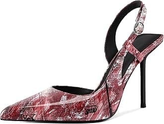 YODEKS Women's Slingback Heels Pointed Toe D'Orsay High Heel Pumps 4 Inch Shoes US Size 5-13