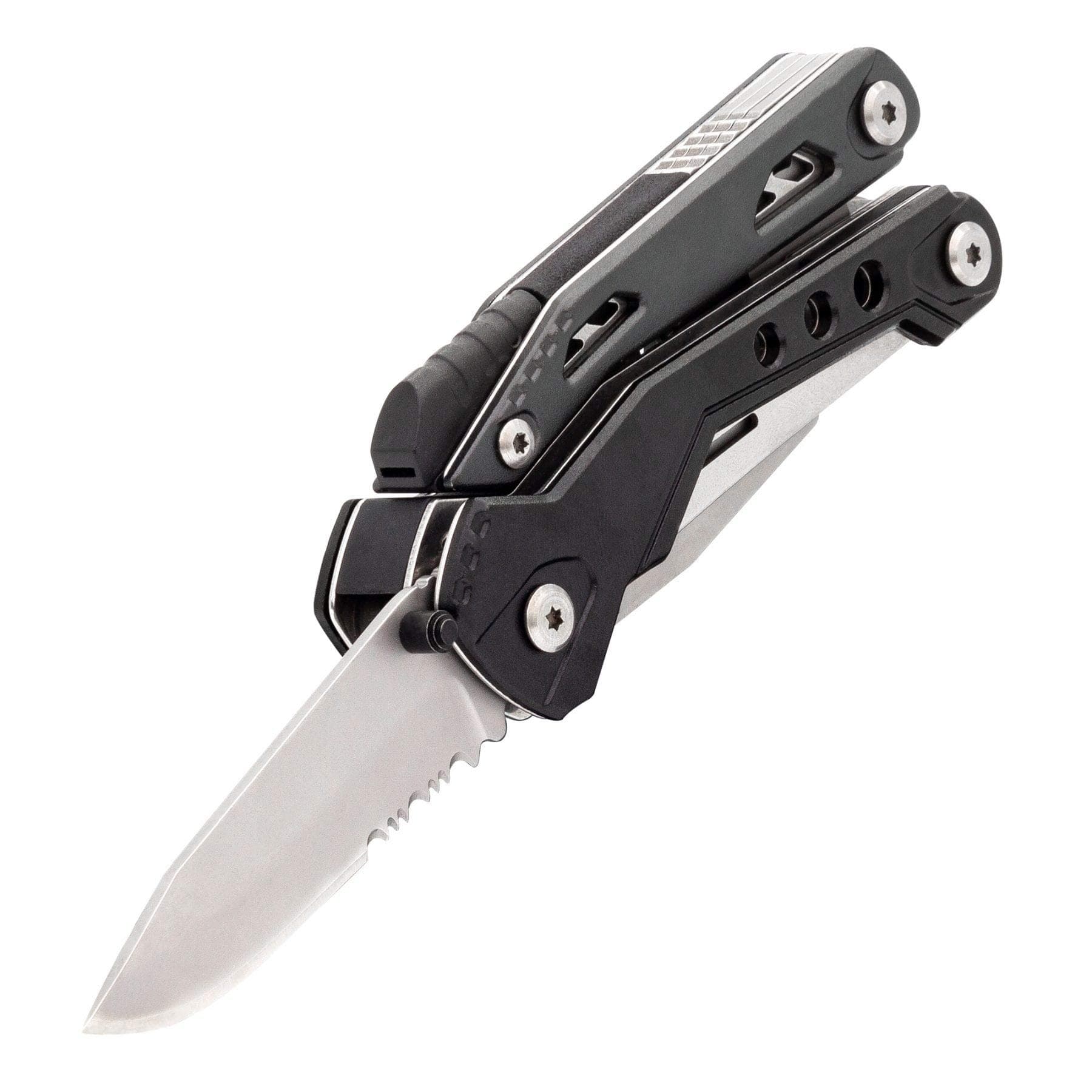 True Utility Fireranger Multitool Knife - Multi-Purpose Knife with Manual Opening - Durable Carry Bag for Outdoor Survival, Camping, Fishing and DIY