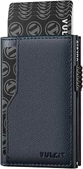 Card Holder Wallet with Double ID Windows RFID Blocking Pop Up Wallet Minimalist Design for 12 Cards