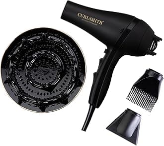 Defrizzion Hair Dryer - for Curly Hair w/Extra Large 8" Diffuser for Fast Drying, 2 Speeds, 3 Heat Settings, Sustained Cool Setting with Minimal Heat Impact