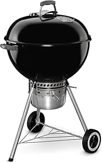 Weber Original Kettle Premium Charcoal Grill, 22-Inch, Black – Outdoor BBQ Grill with Built‑In Thermometer, Heat Control Dampers & One‑Touch™ Cleaning System