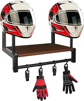 – Motorcycle Helmet Holder, Helmet Wall Mount, Vintage Dome Shape Design Helmet Holder Suitable for Storing Motorsports/Motorcycle/Bike/Sports Stuff