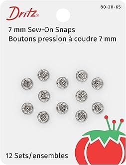 Dritz Snaps, Sew-On - Nickel-Plated Brass, Size 3/0-12 Ct.