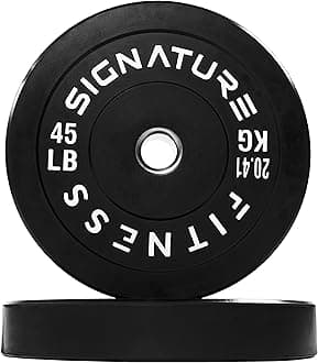 Fitvids 2" Olympic Bumper Plate Weight Plates with Steel Hub, 45LB, Pair
