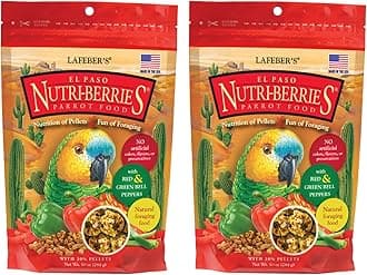 LAFEBER'S El Paso Nutri-Berries Pet Bird Food, Made with Non-GMO and Human-Grade Ingredients, for Parrots (10 oz Pack of 2)