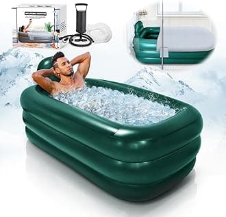INFLATOAST Portable Bathtub Adult,Ice Bath Tub For Athletes,Inflatable Bathtub Including Air Pump,Easy To Inflate＆Drainage,Cold Plunge Tub,Portable Tub For Home SPA,Hot Bath＆Ice Bath (green)