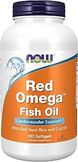 NOW Foods Supplements, Red Omega™ with CoQ10 30 mg and Omega-3 Fish Oil, Cardiovascular Support*, 180 Softgels