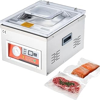 VEVOR Chamber Vacuum Sealer, 260W Sealing Power, Vacuum Packing Machine for Wet Foods, Meats, Marinades and More, Compact Size with 10.2 in Sealing Length, Applied in Home Kitchen and Commercial Use