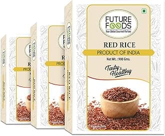 Future Foods Premium Red Rice 900g | Rich in Antioxidants | Multiple Health Benefits | Ideal for Diabetic Patients | Supports Digestion | Fiber Rich | Iron & Vitamin Rich (Pack of 3)