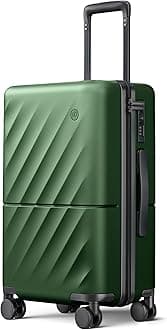 Carry On Suitcase, 20 Inch Carry-On Luggage with Double Spinner Wheels, Anti-Burst Zipper, Hard Case PC Suitcase Carry On, Lightweight Travel Luggage, TSA Approved (Seaweed Green, Hudson)