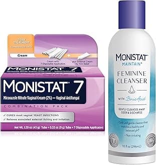 7 Day Yeast Infection Treatment for Women, 7 Miconazole Cream Applications with Disposable Applicators + 10 fl oz Boric Acid Feminine Cleanser