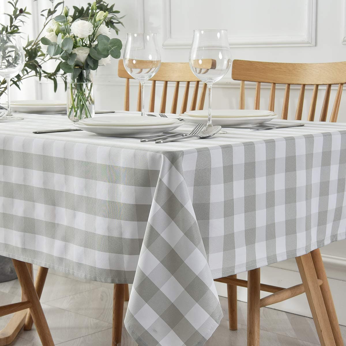 maxmill Atlas Tablecloth Grey White 70X70