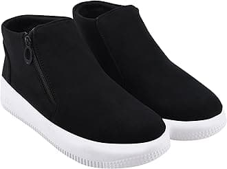 Shoetopia Women's Stylish Suede Casual Boot Sneakers | Ankle Length Slip-On Booot with Side Zipper & Comfortable Slip-Resistant Sole