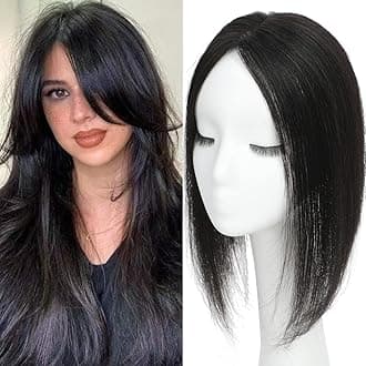 Hair Toppers for Women Real Human Hair,Hairs Toppers for Women No Bangs Top Hairs Extensions/Pieces Upgrade Lace Base Premium Remy Hai r Topper 14inch
