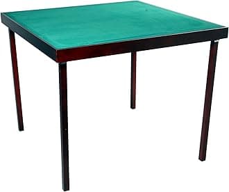 Engelhart - 390501- Bridge Table Birchwood - wooden foldable card table - felted green top (89 cm x 89 cm)